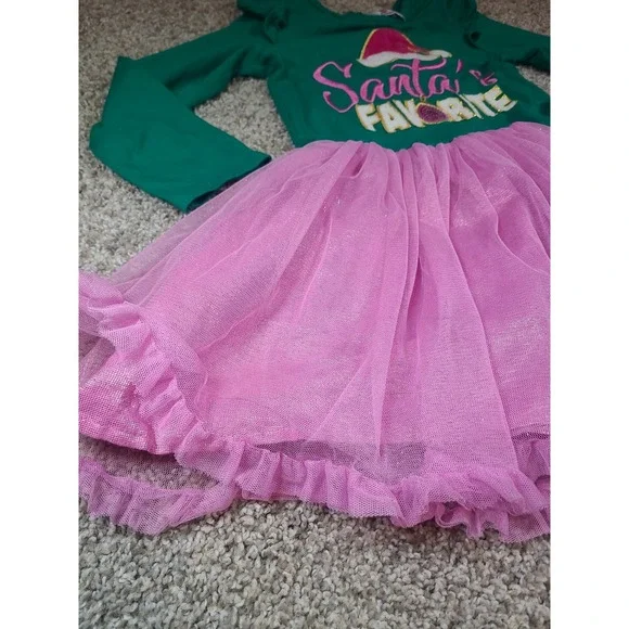 Counting Daisies holiday tutu dress in green and pink size 6 - Picture 3 of 7